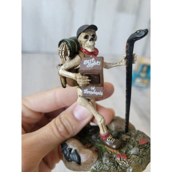 Dept 56 boneadventure skeleton hiking hiker best sites Transylvania Halloween ac - Picture 7 of 8